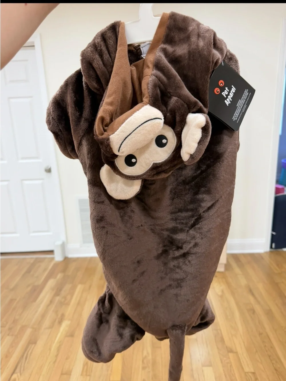 🦋Pet Apparel Brown Plush Monkey Dog Costume Hooded Pet Outfit size-large